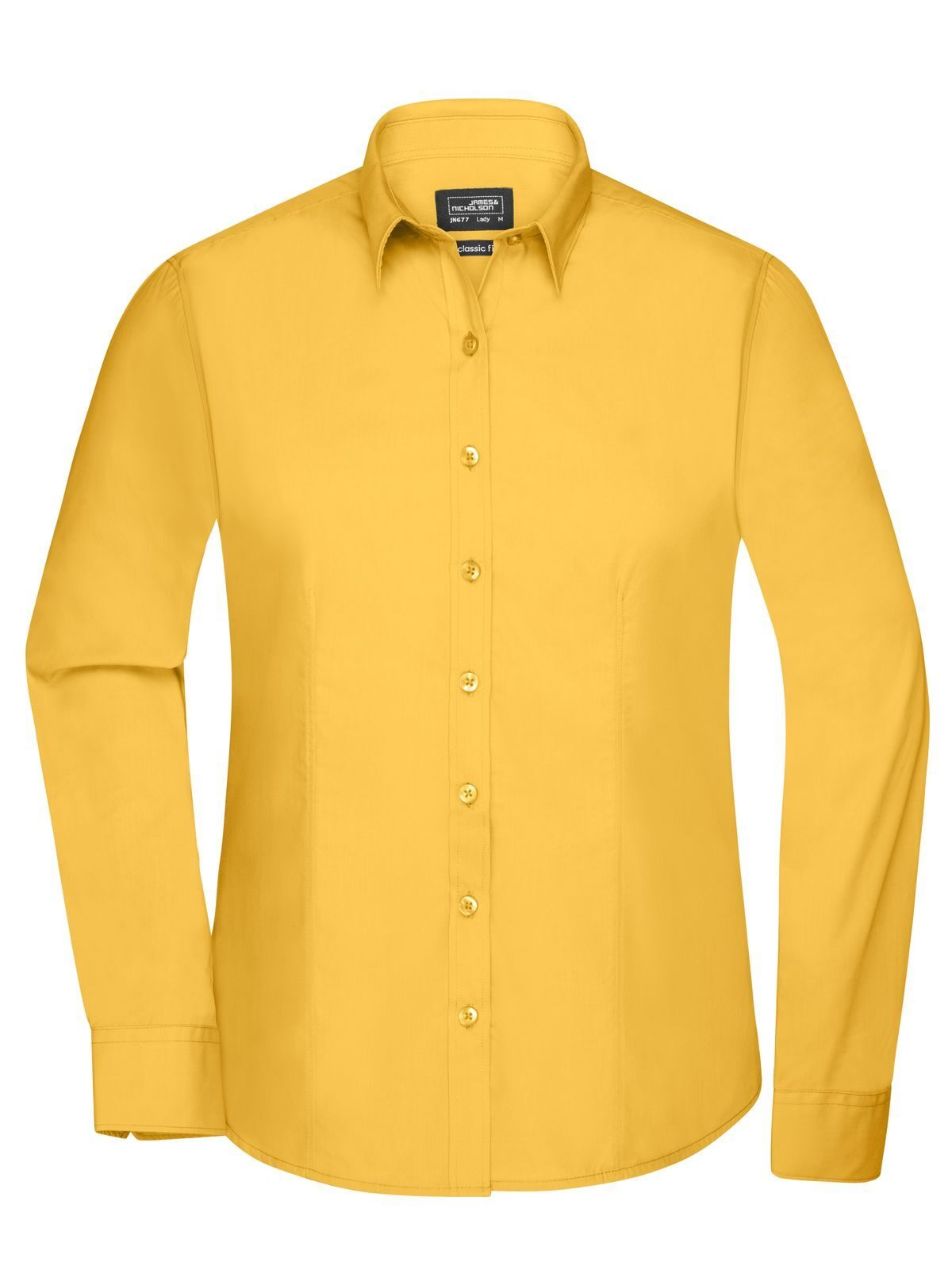 Ladies' Shirt Longsleeve Poplin Damen Hemd / Bluse – Daiber – Farbe Gelb – individuell veredelbar