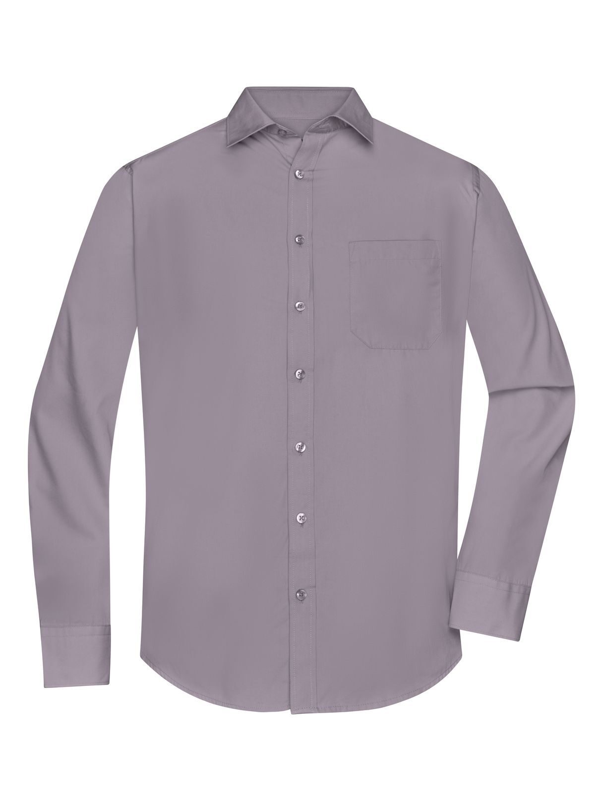Shirt Longsleeve Poplin Herren Hemd / Bluse – Daiber – Farbe steel – individuell veredelbar
