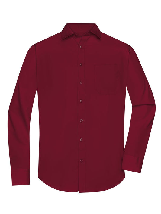 Shirt Longsleeve Poplin Herren Hemd / Bluse – Daiber – Farbe Bordeaux – individuell veredelbar