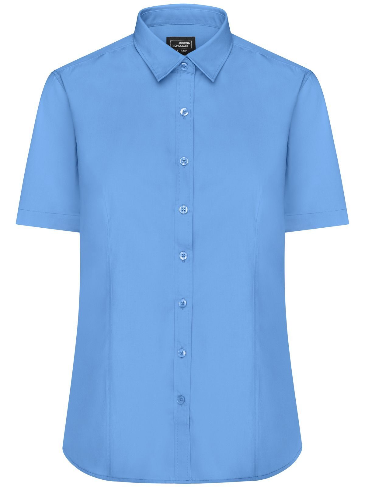 Ladies' Shirt Short sleeve Poplin Damen Hemd / Bluse – Daiber – Farbe Aqua – individuell veredelbar