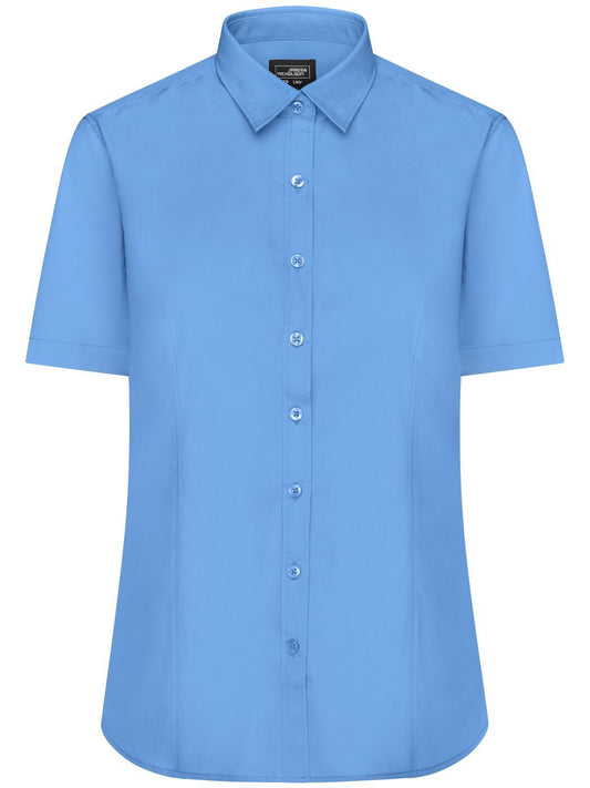 Ladies' Shirt Short sleeve Poplin Damen Hemd / Bluse – Daiber – Farbe Aqua – individuell veredelbar