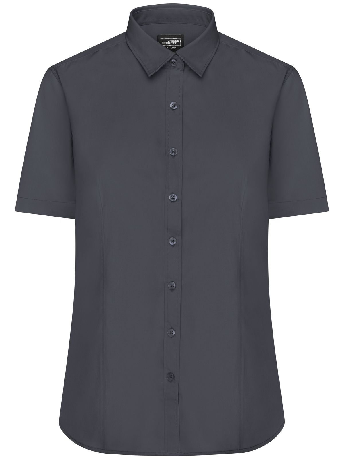 Ladies' Shirt Short sleeve Poplin Damen Hemd / Bluse – Daiber – Farbe carbon – individuell veredelbar