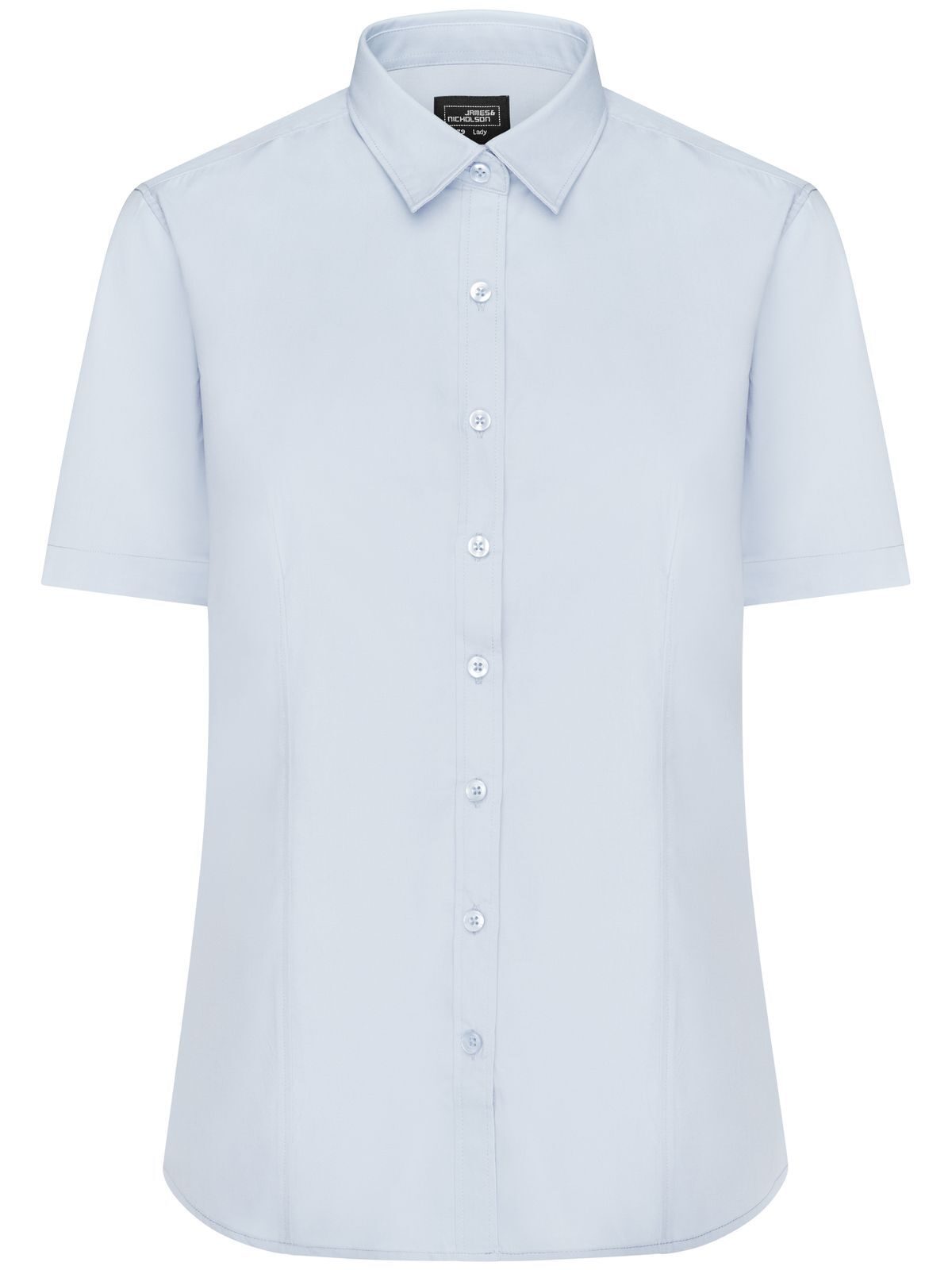 Ladies' Shirt Short sleeve Poplin Damen Hemd / Bluse – Daiber – Farbe light-blue – individuell veredelbar