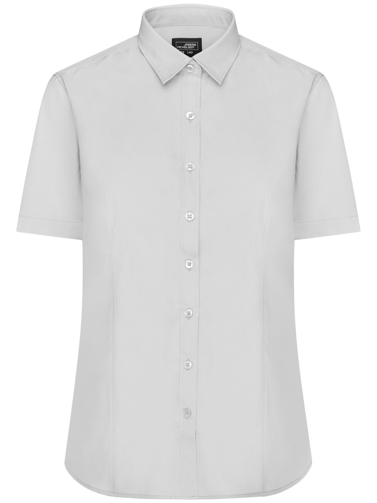 Ladies' Shirt Short sleeve Poplin Damen Hemd / Bluse – Daiber – Farbe light-grey – individuell veredelbar