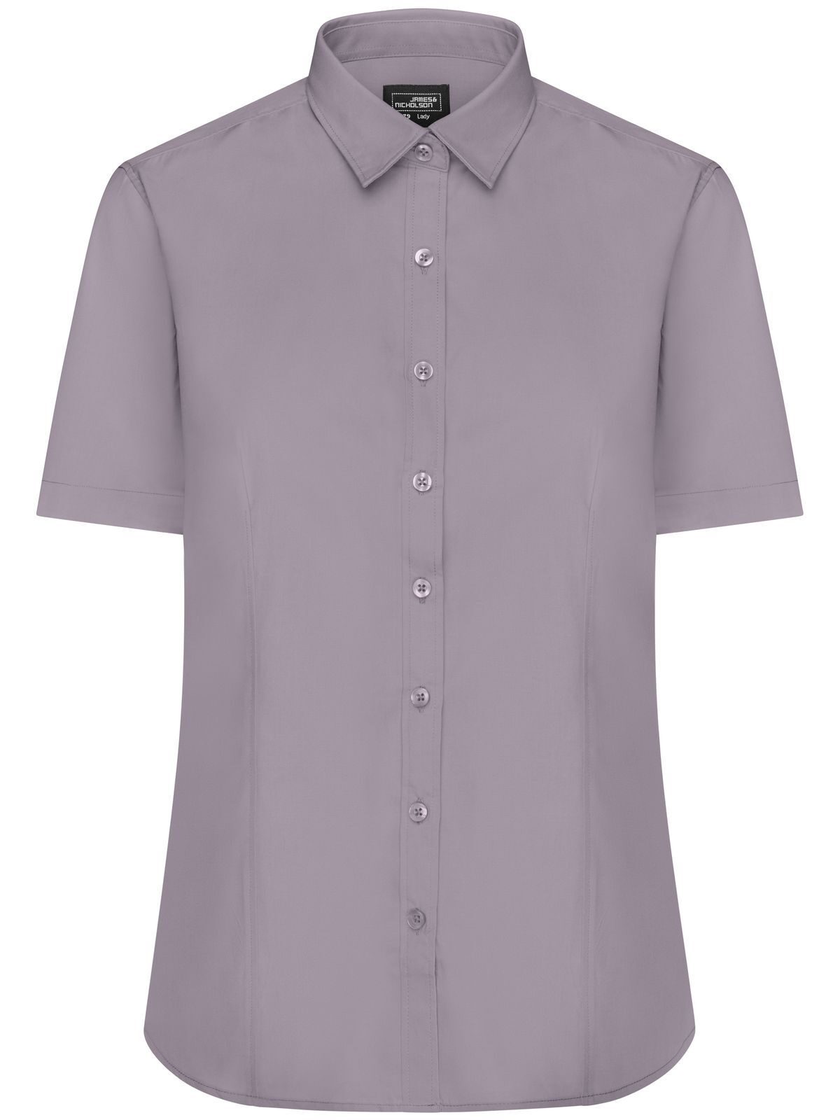 Ladies' Shirt Short sleeve Poplin Damen Hemd / Bluse – Daiber – Farbe steel – individuell veredelbar