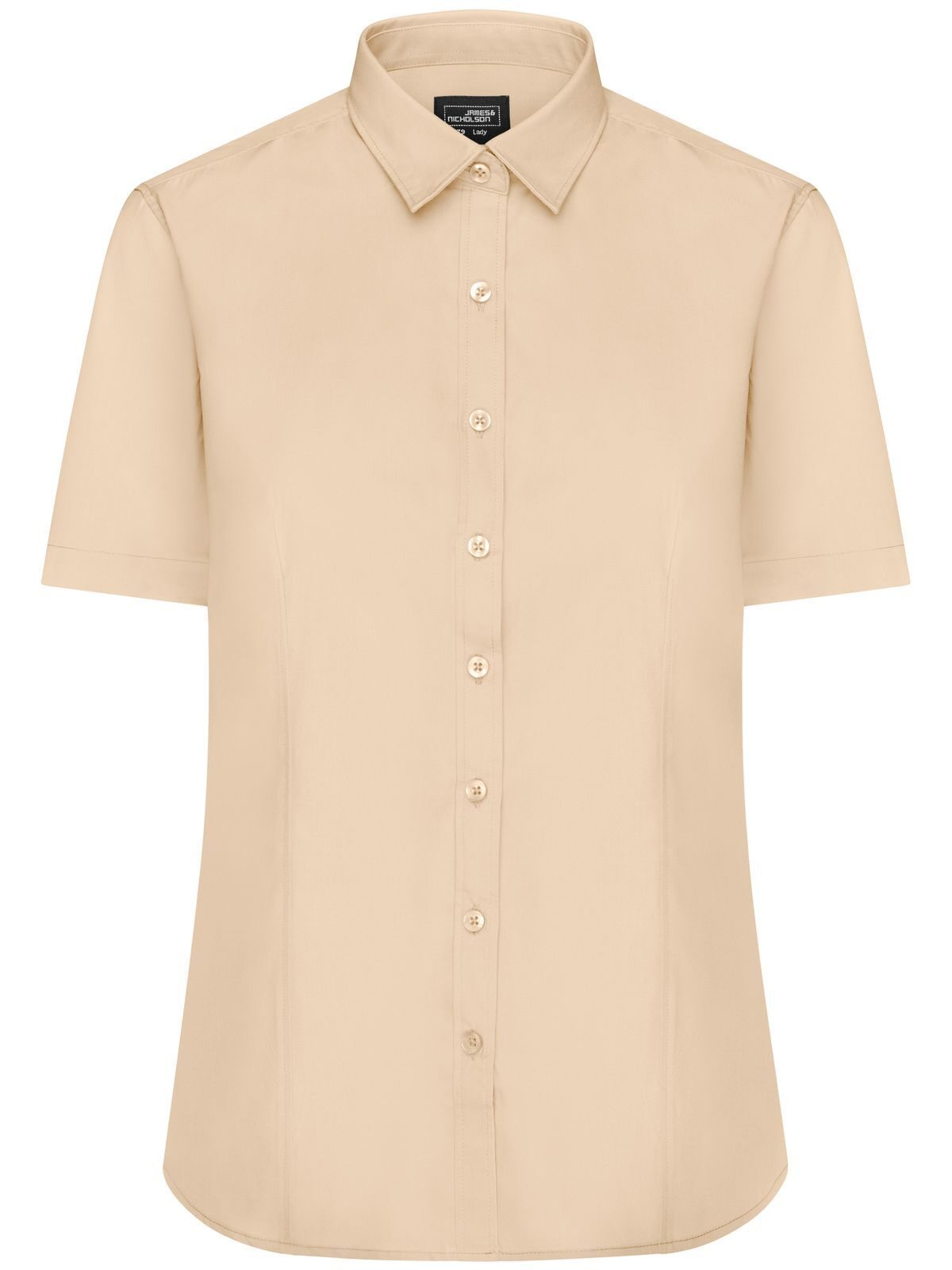 Ladies' Shirt Short sleeve Poplin Damen Hemd / Bluse – Daiber – Farbe Stein – individuell veredelbar