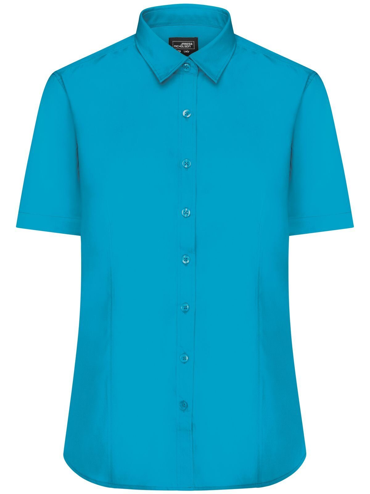 Ladies' Shirt Short sleeve Poplin Damen Hemd / Bluse – Daiber – Farbe Türkis – individuell veredelbar