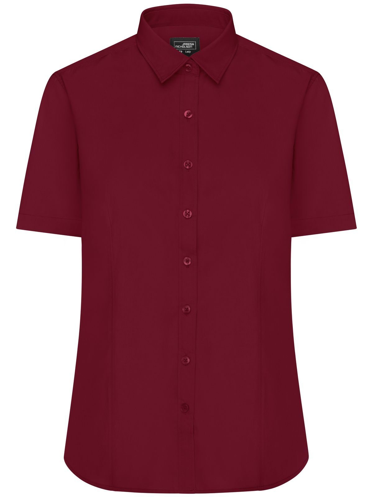Ladies' Shirt Short sleeve Poplin Damen Hemd / Bluse – Daiber – Farbe Bordeaux – individuell veredelbar