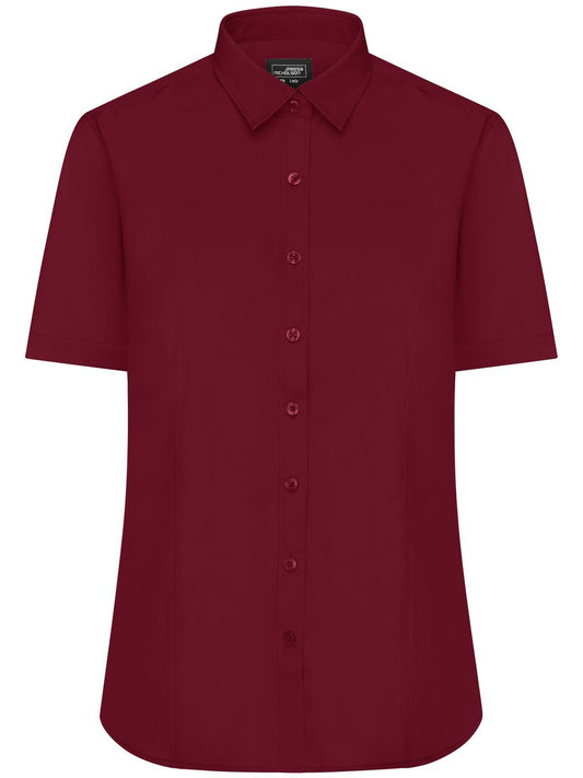 Ladies' Shirt Short sleeve Poplin Damen Hemd / Bluse – Daiber – Farbe Bordeaux – individuell veredelbar