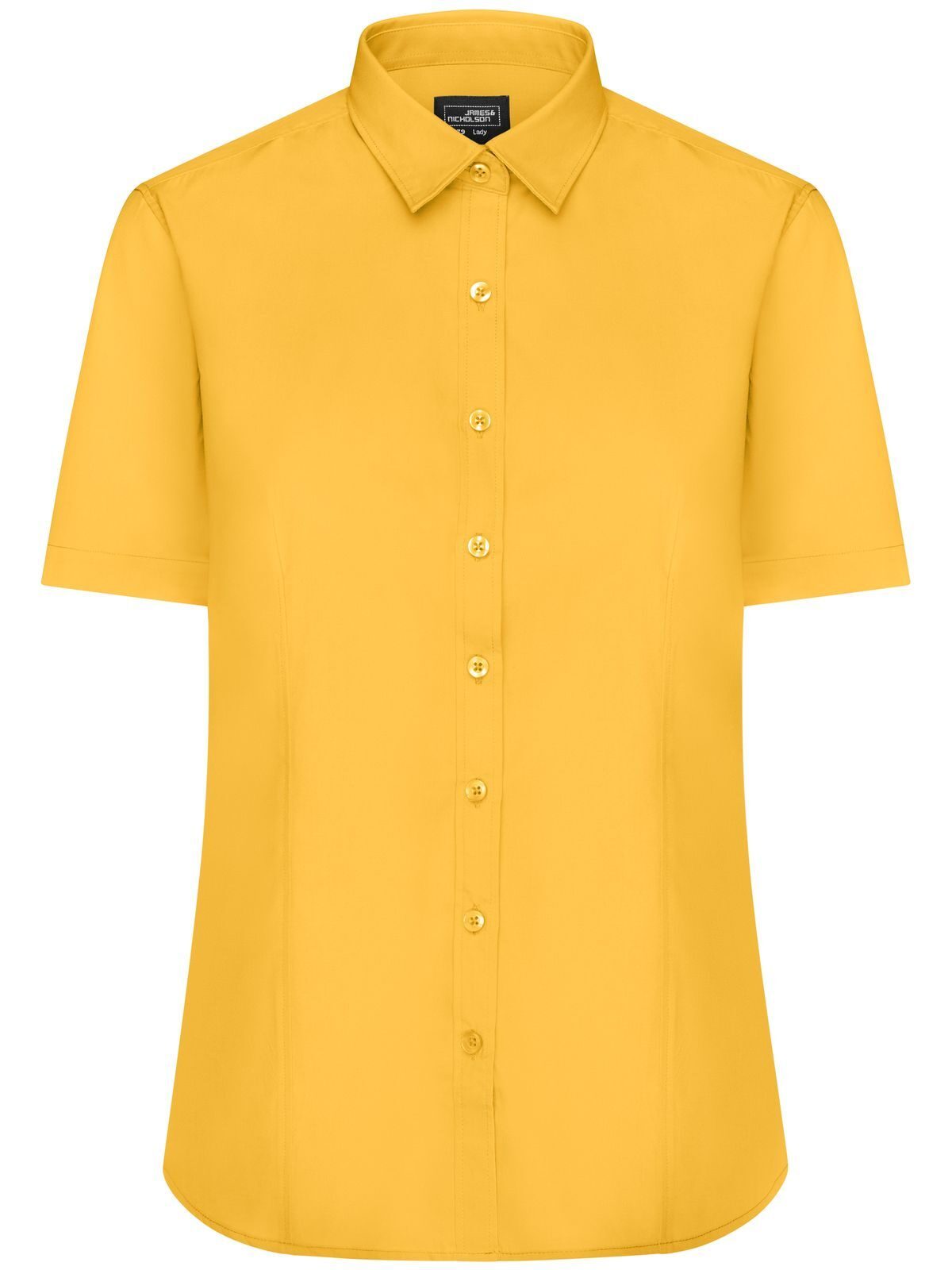 Ladies' Shirt Short sleeve Poplin Damen Hemd / Bluse – Daiber – Farbe Gelb – individuell veredelbar