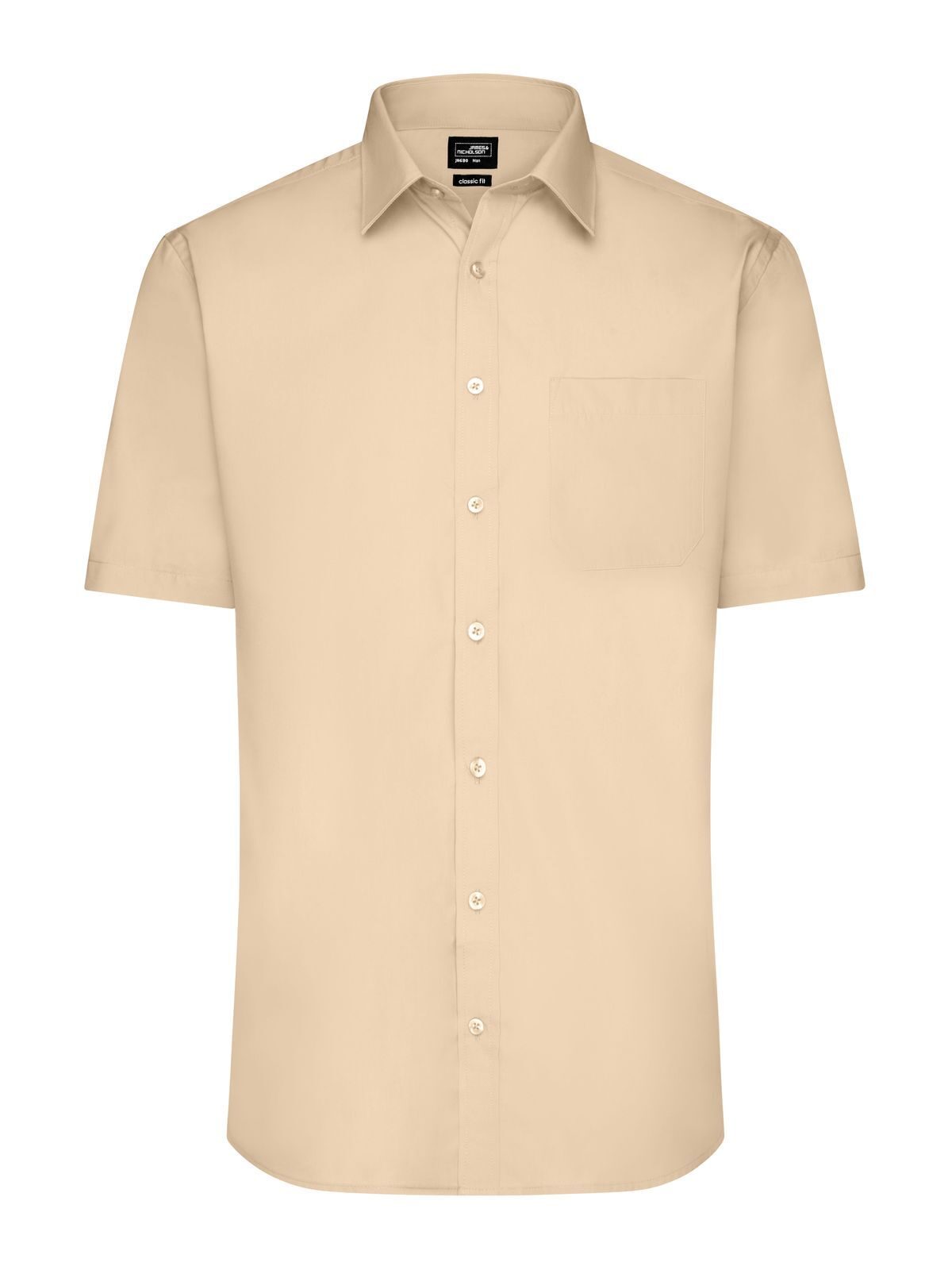 Shirt Short sleeve Poplin Herren Hemd / Bluse – Daiber – Farbe Stein – individuell veredelbar