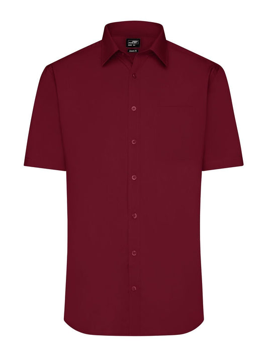 Shirt Short sleeve Poplin Herren Hemd / Bluse – Daiber – Farbe Bordeaux – individuell veredelbar
