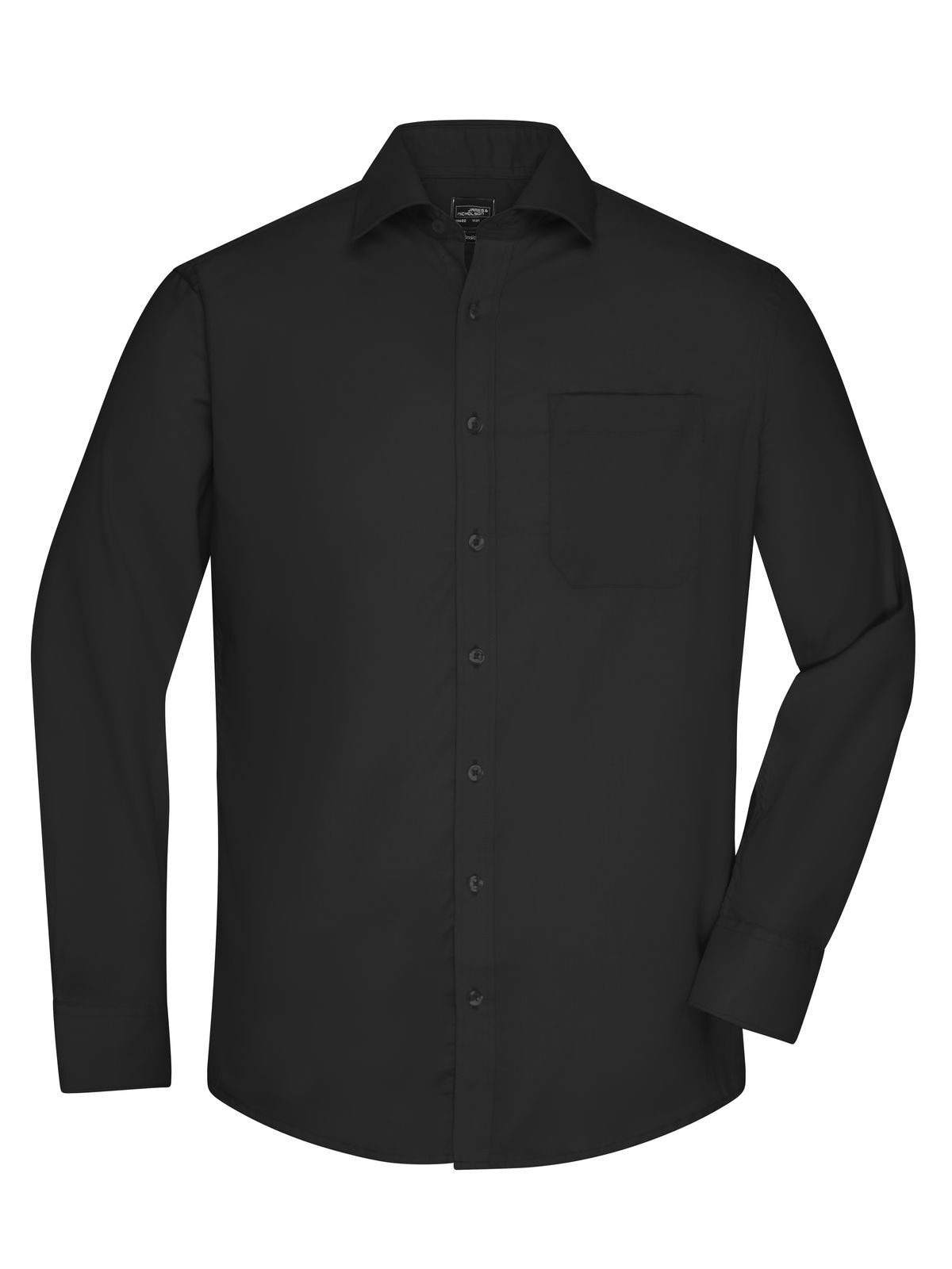 Shirt Longsleeve Micro-Twill Herren Hemd / Bluse – Daiber – Farbe Schwarz – individuell veredelbar