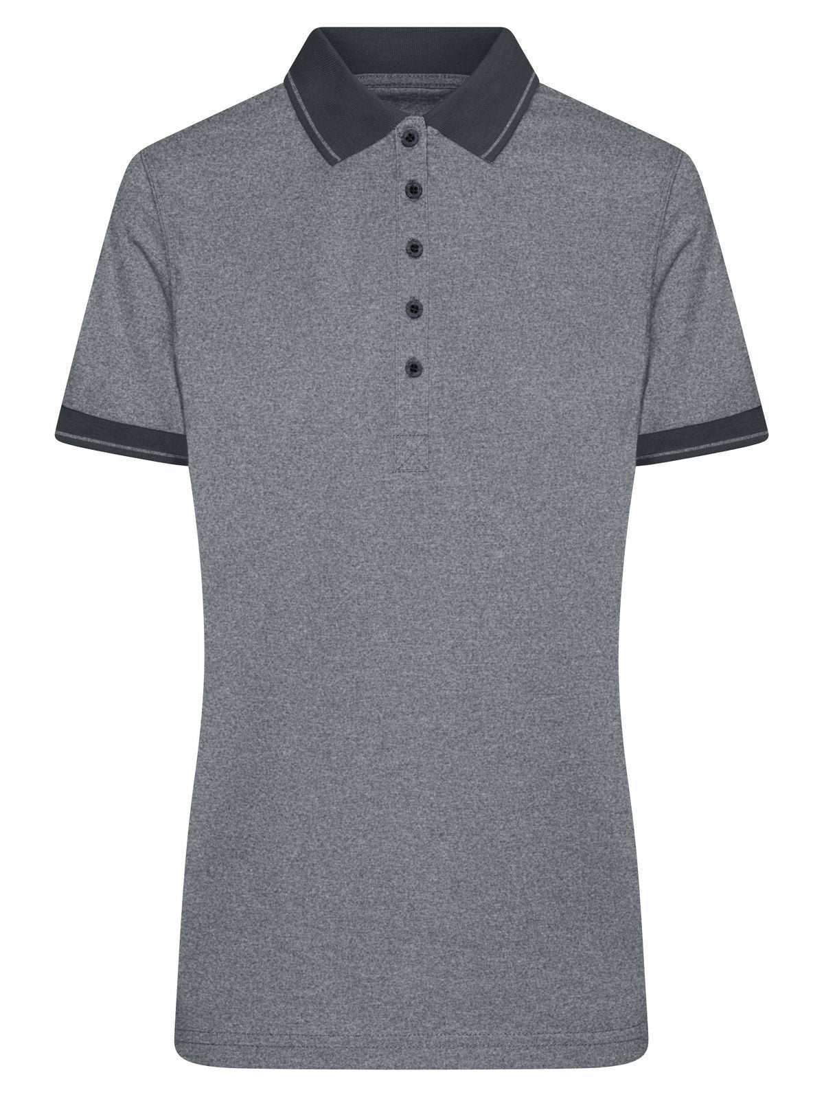 Ladies' Heather Polo Damen Poloshirt – Daiber – Farbe black-melange/black – individuell veredelbar