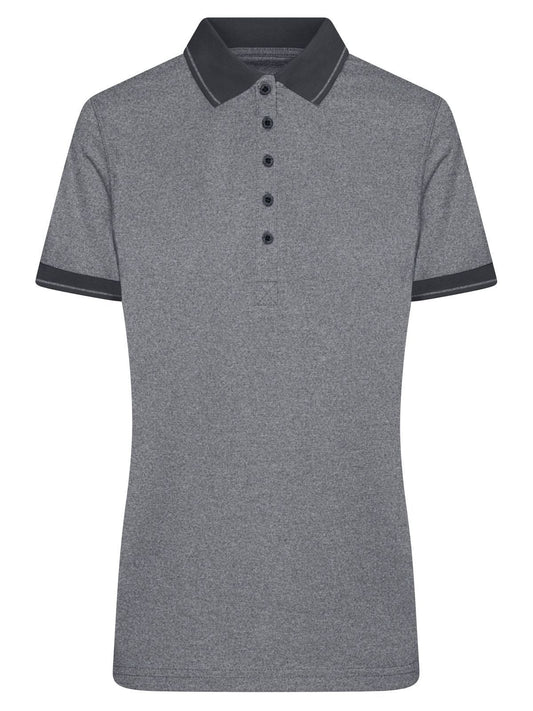 Ladies' Heather Polo Damen Poloshirt – Daiber – Farbe black-melange/black – individuell veredelbar