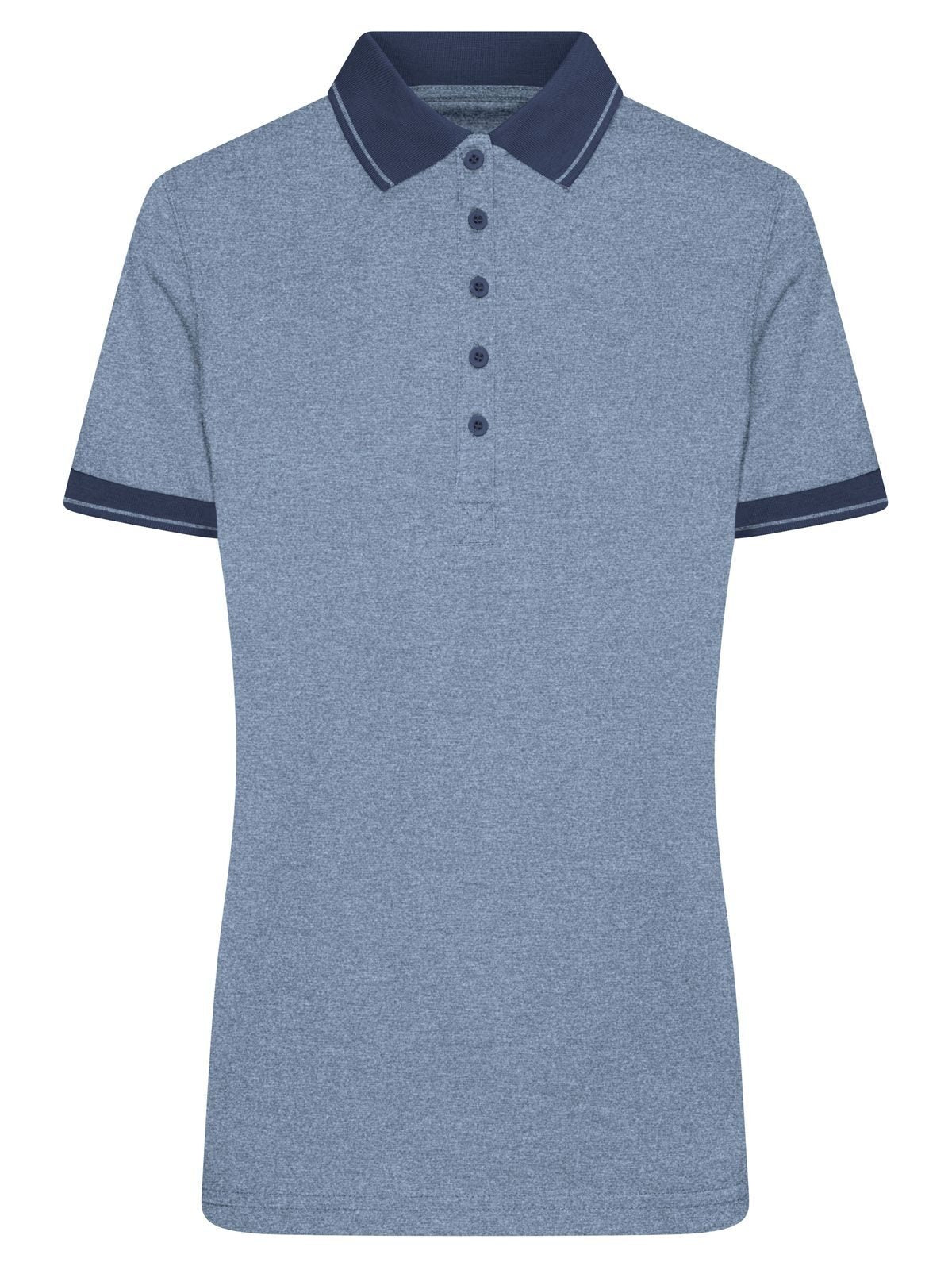Ladies' Heather Polo Damen Poloshirt – Daiber – Farbe blue-melange/navy – individuell veredelbar