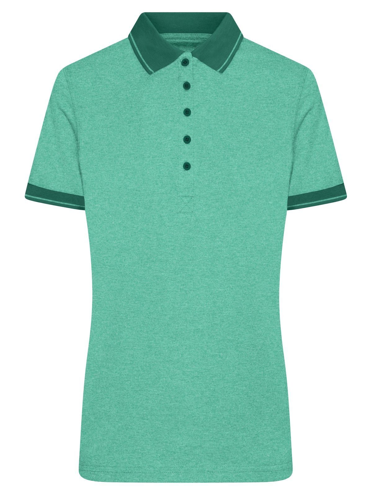 Ladies' Heather Polo Damen Poloshirt – Daiber – Farbe green-melange/dark-green – individuell veredelbar