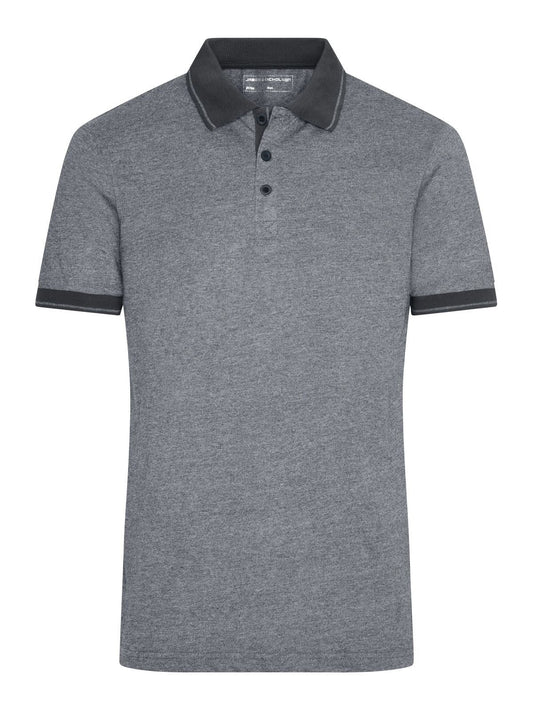 Heather Polo Herren Poloshirt – Daiber – Farbe black-melange/black – individuell veredelbar