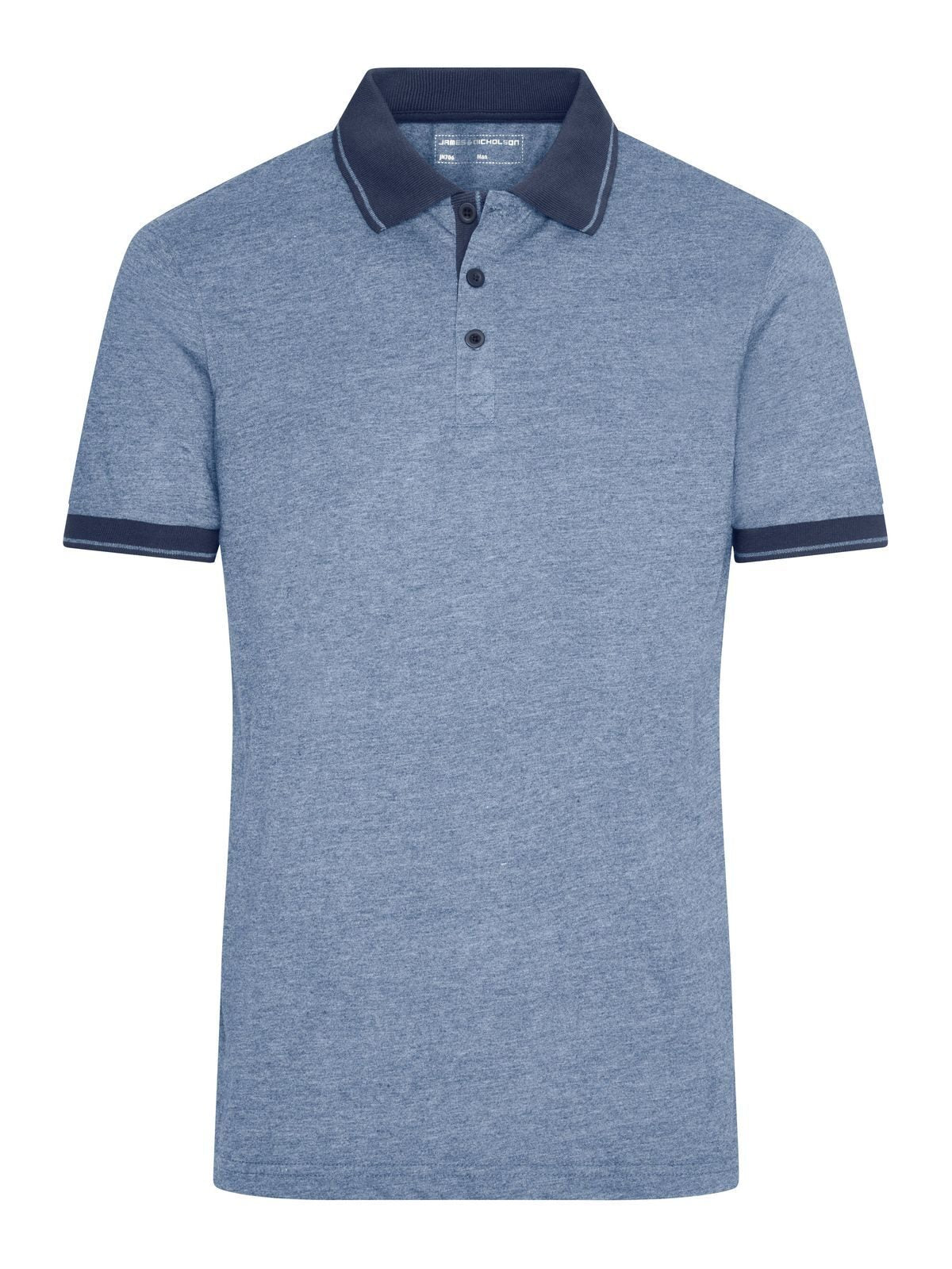 Heather Polo Herren Poloshirt – Daiber – Farbe blue-melange/navy – individuell veredelbar
