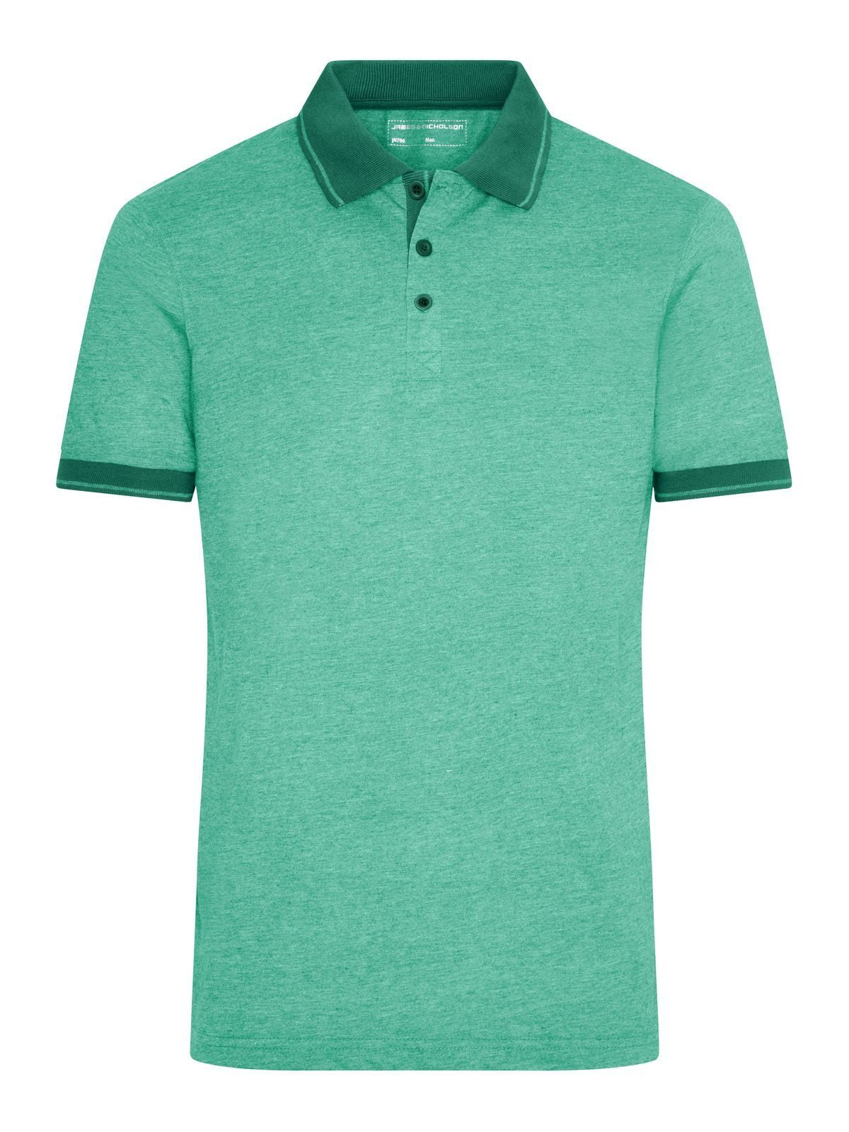 Heather Polo Herren Poloshirt – Daiber – Farbe green-melange/dark-green – individuell veredelbar