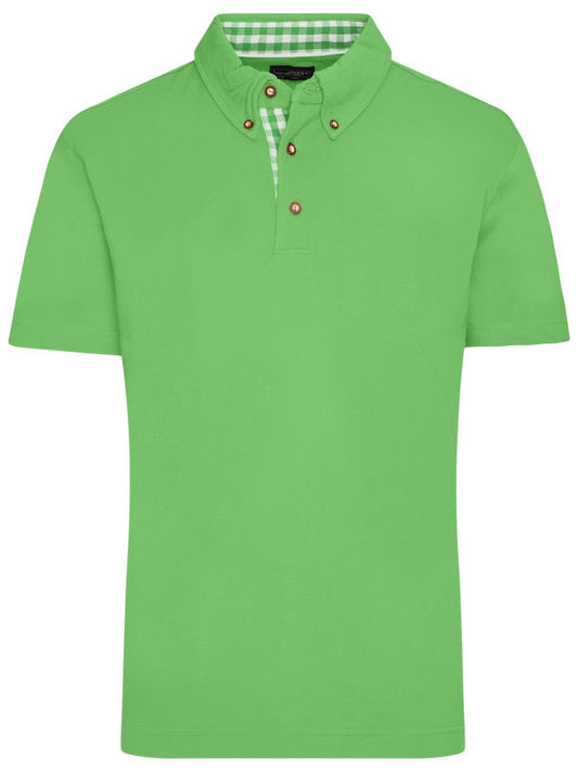 Traditional Polo Herren Poloshirt – Daiber – Farbe lime-green/lime-green-white – individuell veredelbar