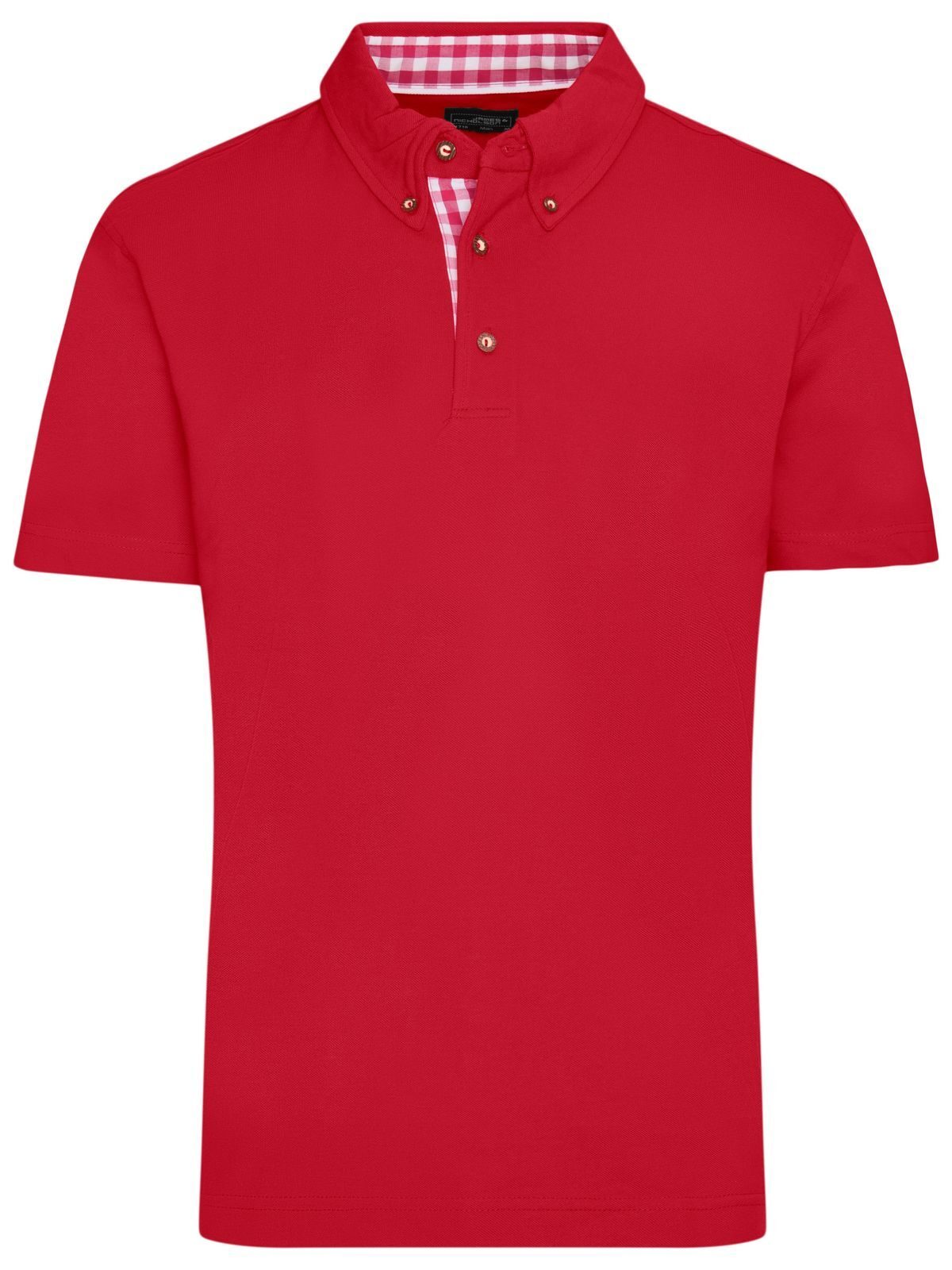 Traditional Polo Herren Poloshirt – Daiber – Farbe red/red-white – individuell veredelbar