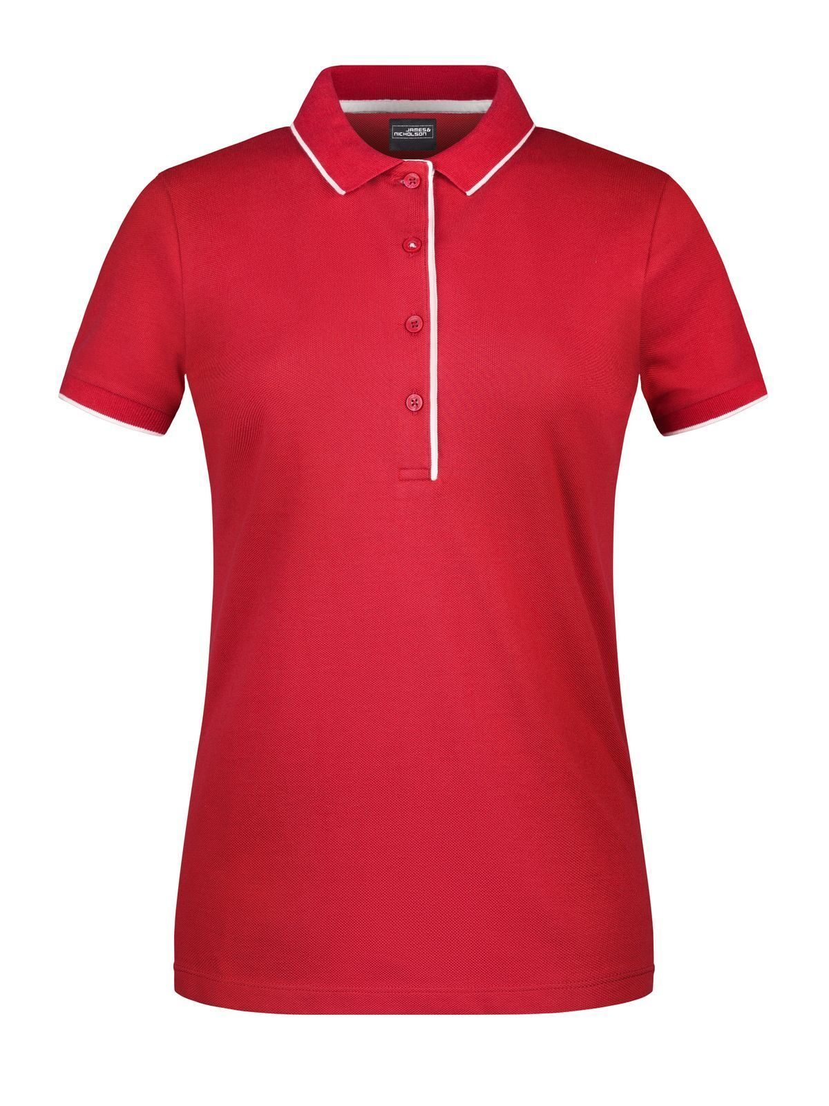 Ladies' Polo Stripe Damen Poloshirt – Daiber – Farbe red/white – individuell veredelbar