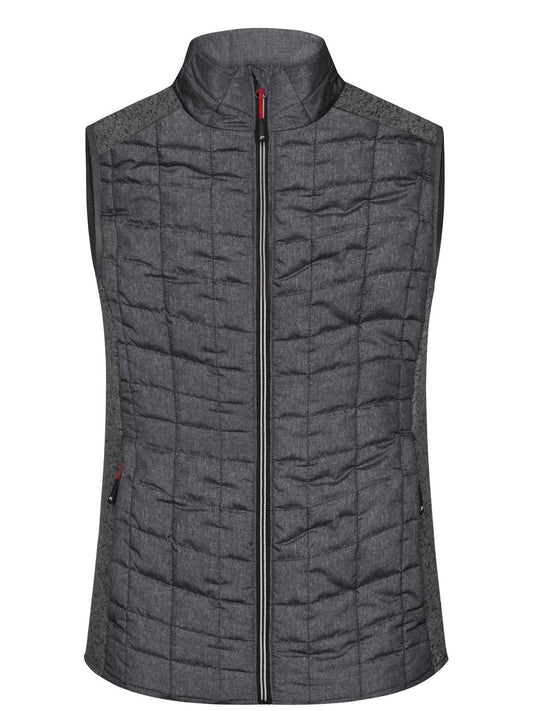 Ladies' Knitted Hybrid Vest Damen Jacke – Daiber – Farbe grey-melange/anthracite-melang – individuell veredelbar