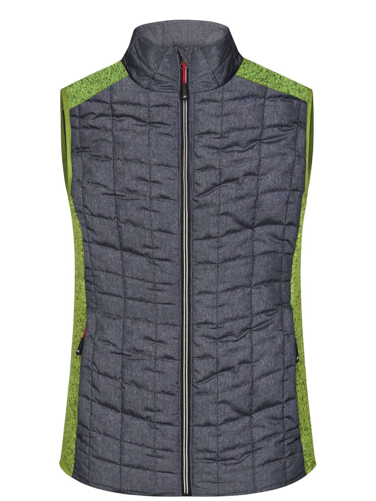 Ladies' Knitted Hybrid Vest Damen Jacke – Daiber – Farbe kiwi-melange/anthracite-melang – individuell veredelbar