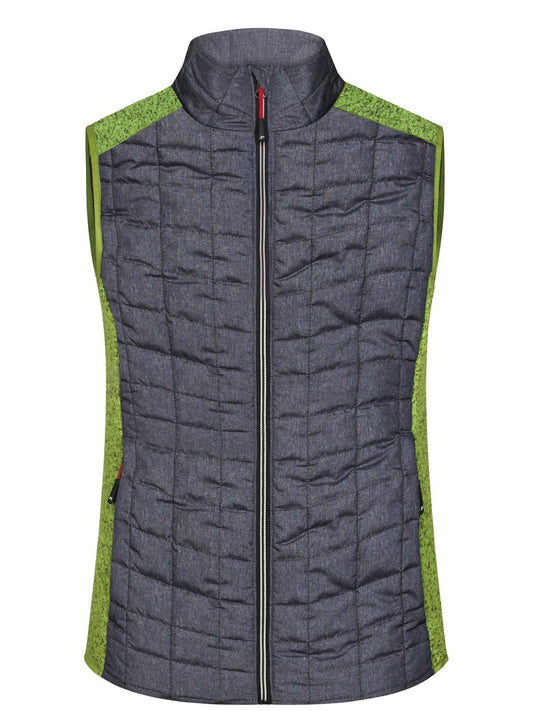Ladies' Knitted Hybrid Vest Damen Jacke – Daiber – Farbe kiwi-melange/anthracite-melang – individuell veredelbar