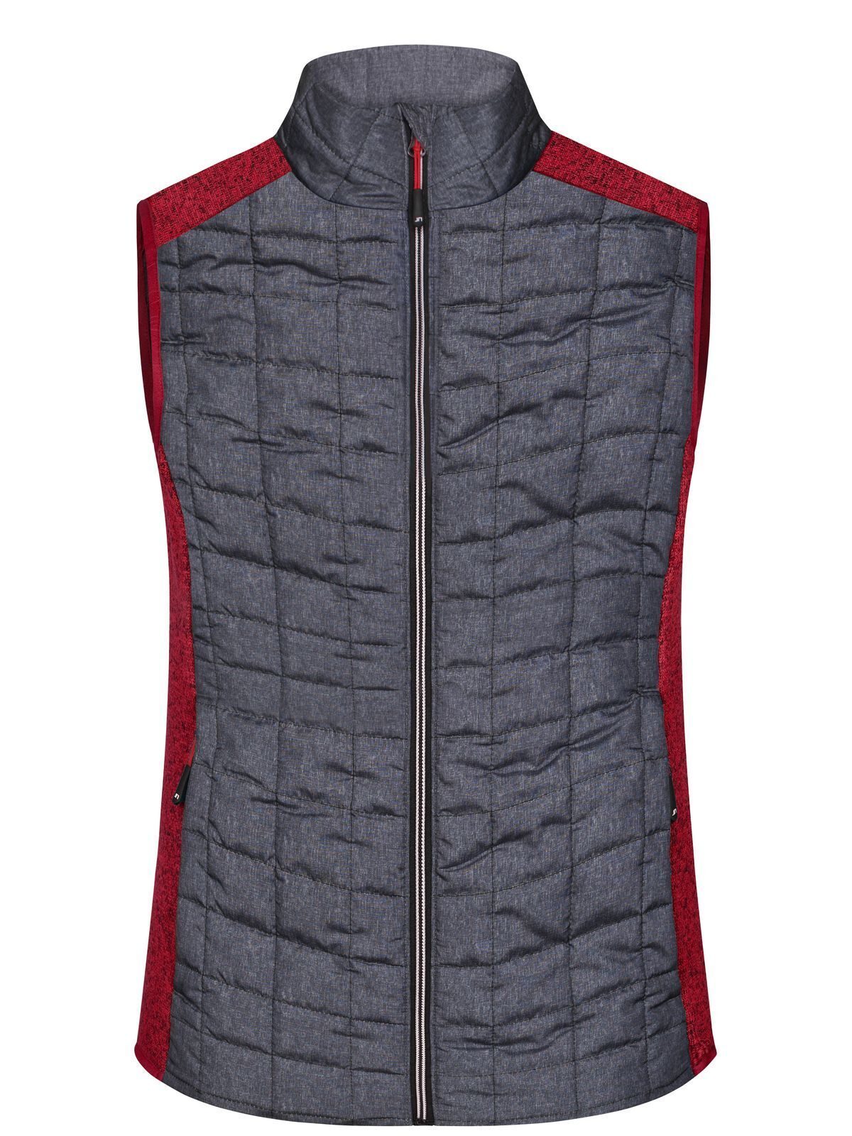 Ladies' Knitted Hybrid Vest Damen Jacke – Daiber – Farbe red-melange/anthracite-melange – individuell veredelbar