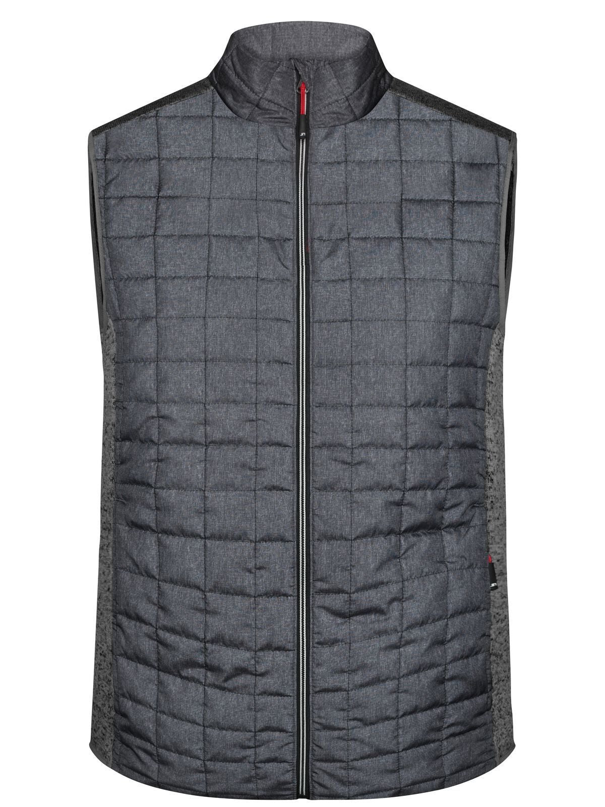 Knitted Hybrid Vest Herren Jacke – Daiber – Farbe grey-melange/anthracite-melang – individuell veredelbar