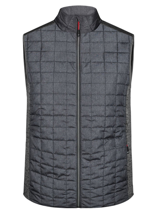 Knitted Hybrid Vest Herren Jacke – Daiber – Farbe grey-melange/anthracite-melang – individuell veredelbar