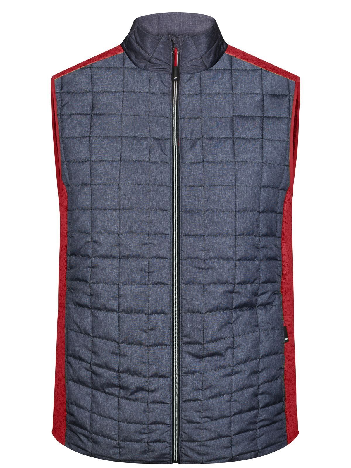 Knitted Hybrid Vest Herren Jacke – Daiber – Farbe red-melange/anthracite-melange – individuell veredelbar