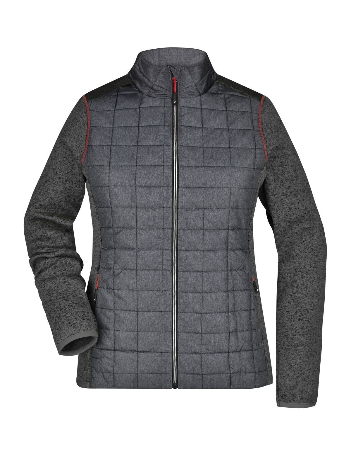Ladies' Knitted Hybrid Jacket Damen – Daiber – Farbe grey-melange/anthracite-melang – individuell veredelbar