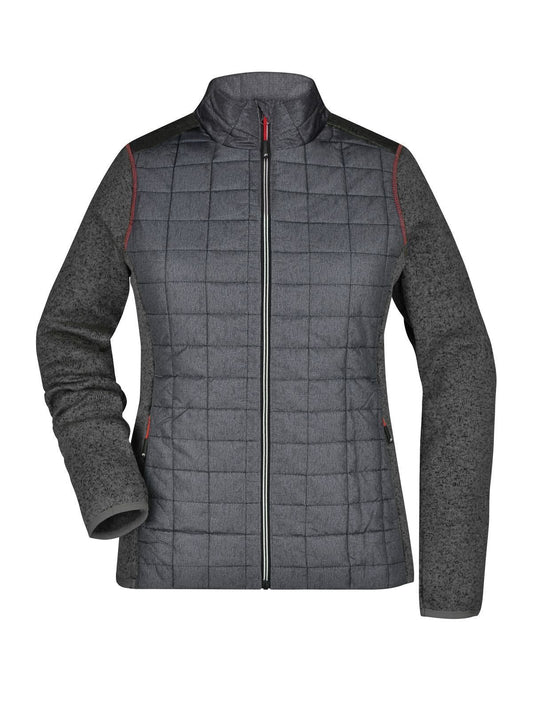 Ladies' Knitted Hybrid Jacket Damen – Daiber – Farbe grey-melange/anthracite-melang – individuell veredelbar