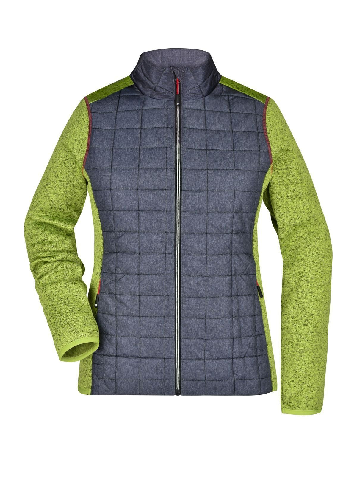 Ladies' Knitted Hybrid Jacket Damen – Daiber – Farbe kiwi-melange/anthracite-melang – individuell veredelbar