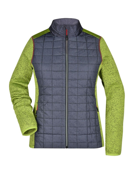 Ladies' Knitted Hybrid Jacket Damen – Daiber – Farbe kiwi-melange/anthracite-melang – individuell veredelbar