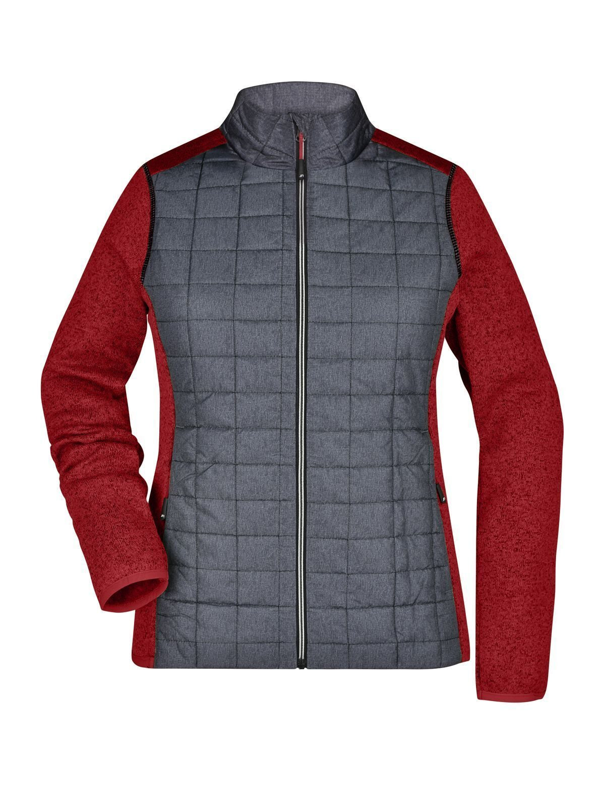 Ladies' Knitted Hybrid Jacket Damen – Daiber – Farbe red-melange/anthracite-melange – individuell veredelbar