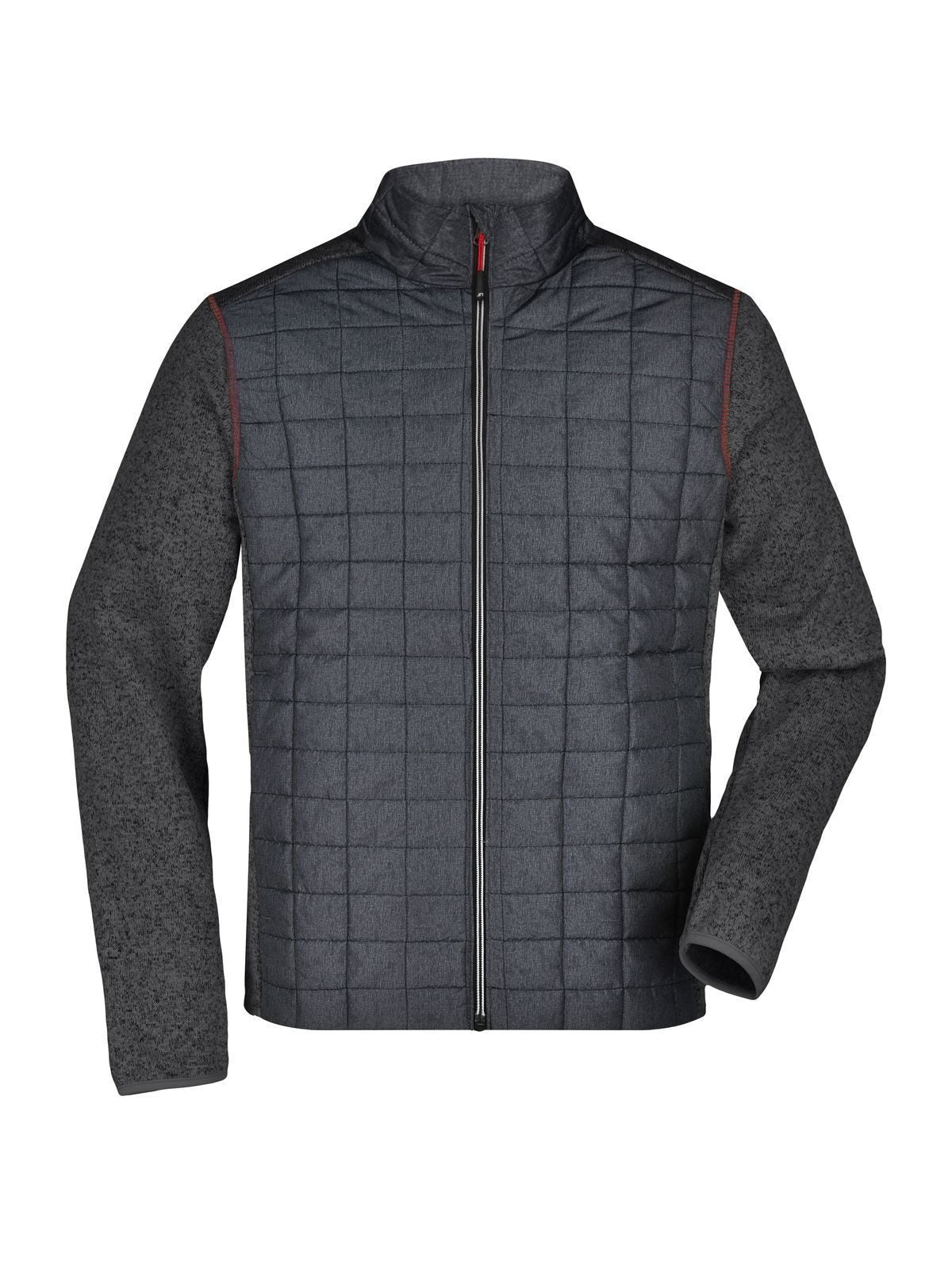 Knitted Hybrid Jacket Herren – Daiber – Farbe grey-melange/anthracite-melang – individuell veredelbar