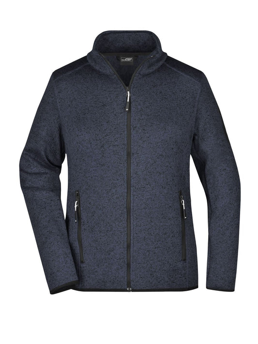 Ladies' Knitted Fleece Jacket Damen – Daiber – Farbe dark-grey-melange/silver – individuell veredelbar