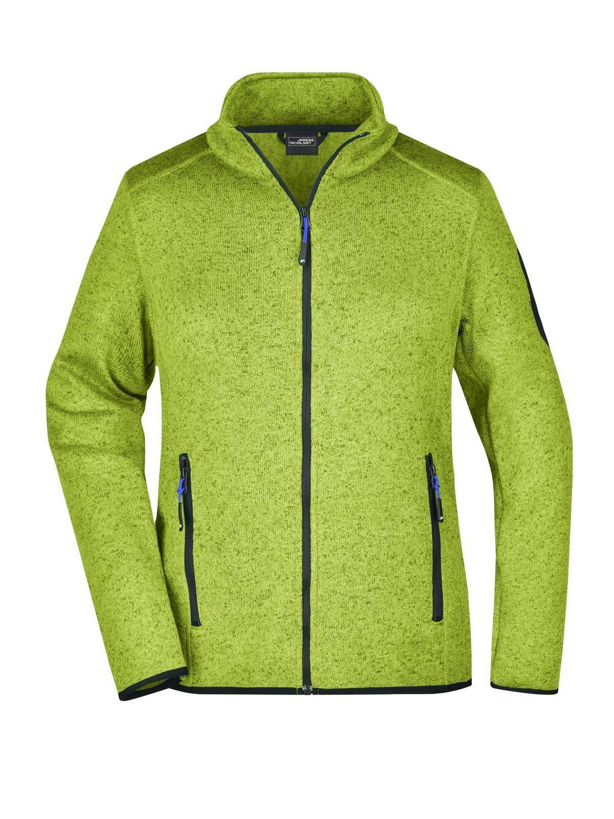 Ladies' Knitted Fleece Jacket Damen – Daiber – Farbe kiwi-melange/royal – individuell veredelbar