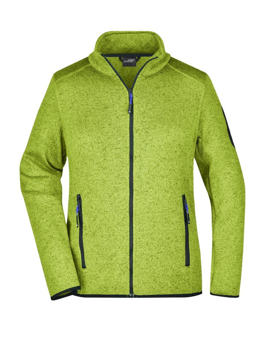 Ladies' Knitted Fleece Jacket Damen – Daiber – Farbe kiwi-melange/royal – individuell veredelbar