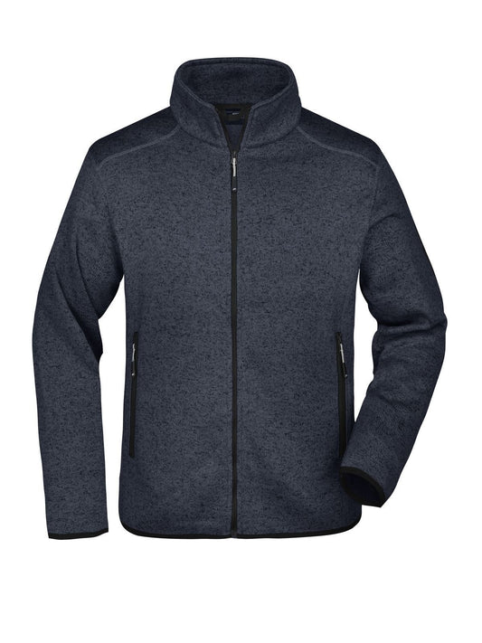 Knitted Fleece Jacket Herren – Daiber – Farbe dark-grey-melange/silver – individuell veredelbar