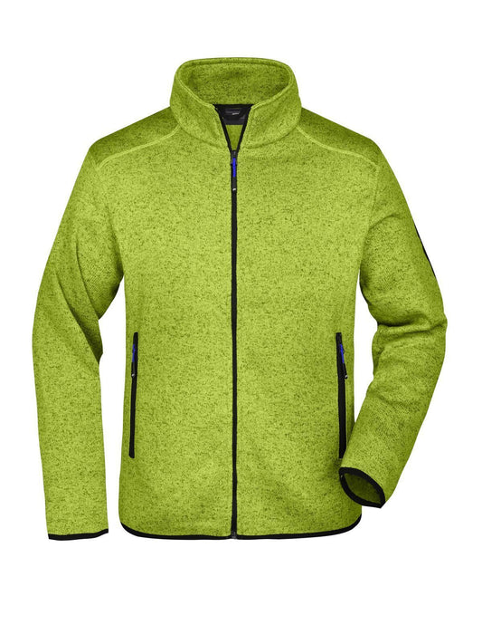 Knitted Fleece Jacket Herren – Daiber – Farbe kiwi-melange/royal – individuell veredelbar