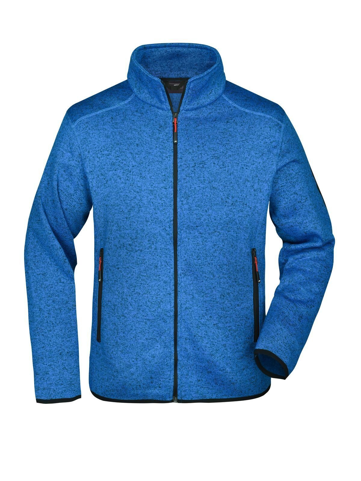Knitted Fleece Jacket Herren – Daiber – Farbe royal-melange/red – individuell veredelbar