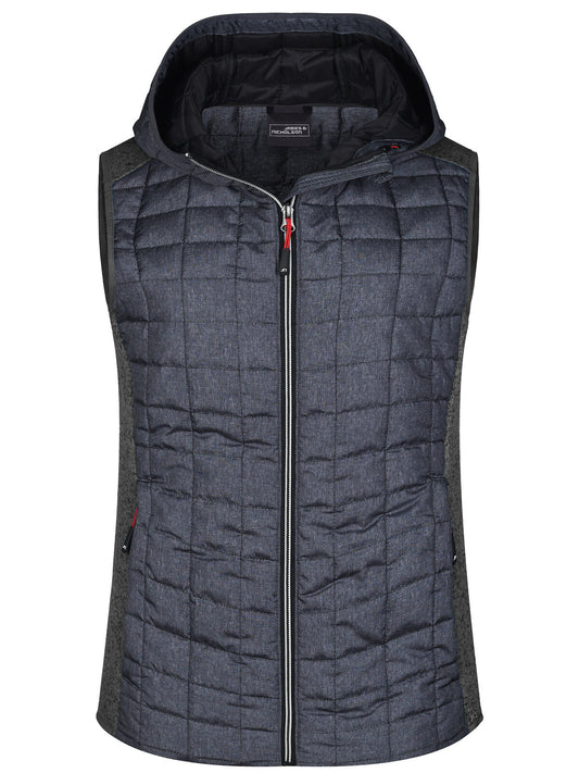 Ladies' Knitted Hybrid Vest Damen Jacke – Daiber – Farbe grey-melange/anthracite-melang – individuell veredelbar
