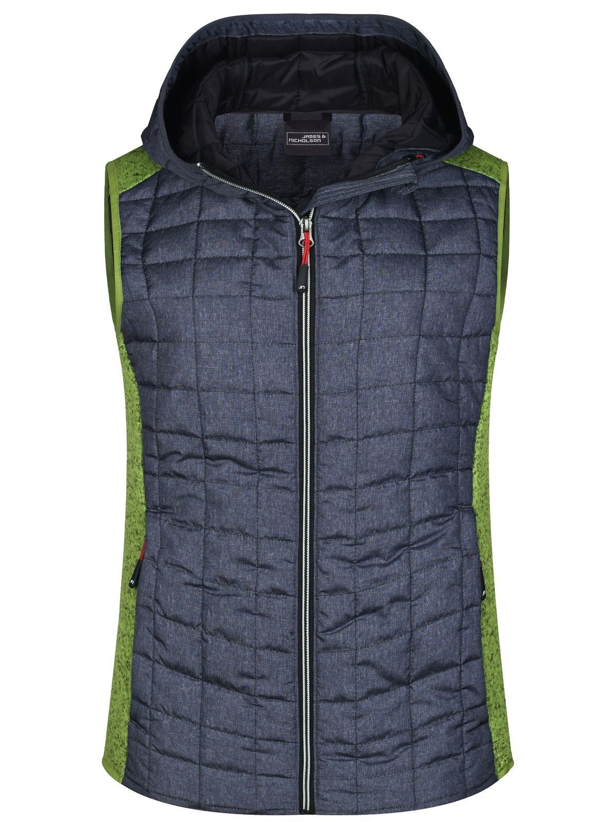 Ladies' Knitted Hybrid Vest Damen Jacke – Daiber – Farbe kiwi-melange/anthracite-melang – individuell veredelbar