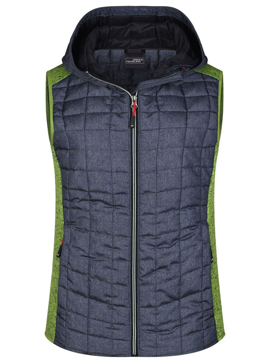 Ladies' Knitted Hybrid Vest Damen Jacke – Daiber – Farbe kiwi-melange/anthracite-melang – individuell veredelbar