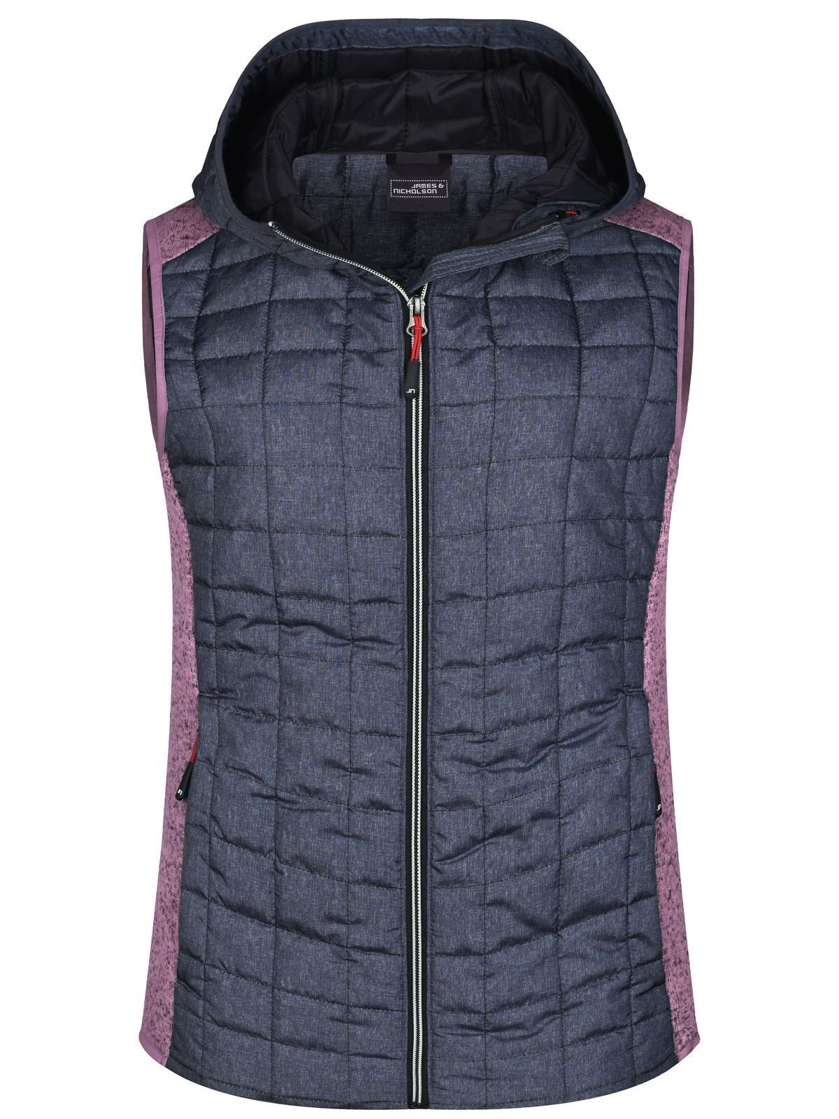 Ladies' Knitted Hybrid Vest Damen Jacke – Daiber – Farbe pink-melange/anthracite-melang – individuell veredelbar